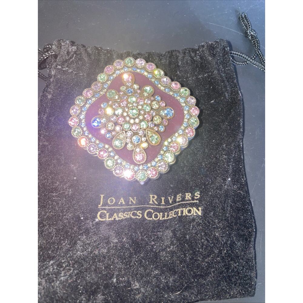 Joan Rivers Majestic Illusion Ribbon Trinket Box Detachable Brooch